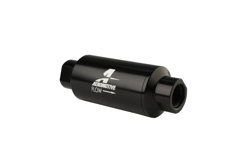 Aeromotive In-Line Filter - AN-10 - Black - 10 Micron - Side View