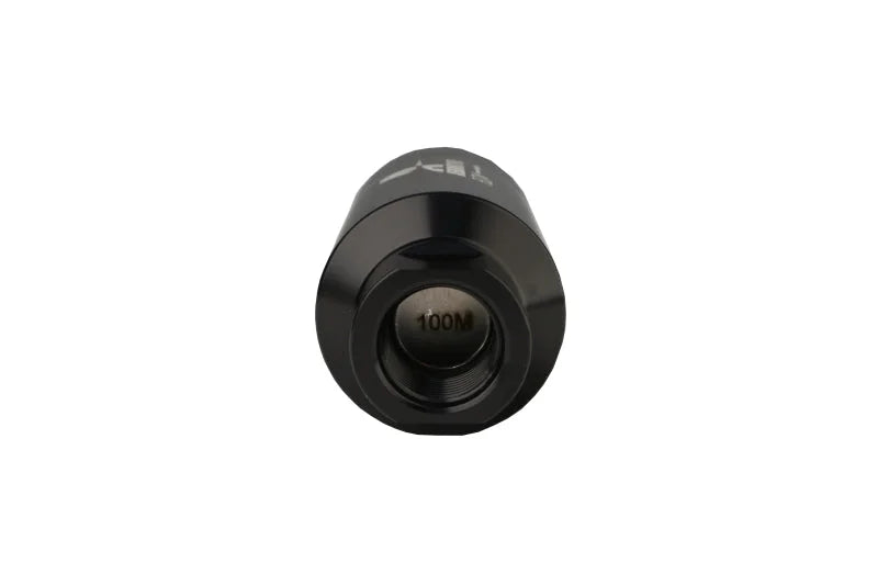 Aeromotive In-Line Filter - AN-10 - Black - 100 Micron - Back View