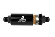 Load image into Gallery viewer, Aeromotive In-Line Filter - (AN -10 Male) 10 Micron Fabric Element Bright Dip Black Finish - Installation View