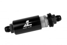 Load image into Gallery viewer, Aeromotive In-Line Filter - (AN -10 Male) 40 Micron Stainless Mesh Element Bright Dip Black Finish - Installation View