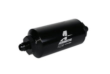 Load image into Gallery viewer, Aeromotive In-Line Filter - (AN-6 Male) 10 Micron Fabric Element Bright Dip Black Finish - Side View