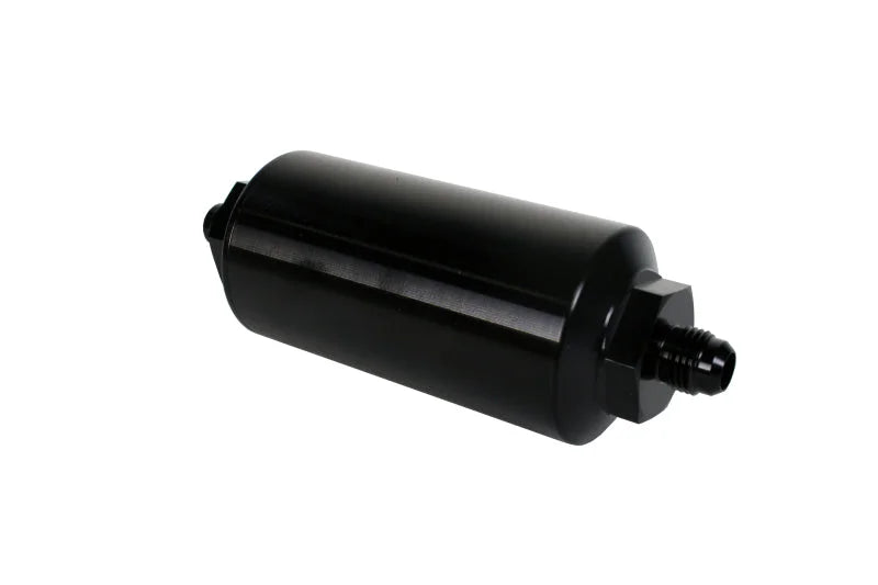 Aeromotive In-Line Filter - (AN-6 Male) 10 Micron Microglass Element Bright Dip Black Finish - Main Product View