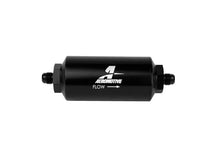 Load image into Gallery viewer, Aeromotive In-Line Filter - (AN-6 Male) 10 Micron Microglass Element Bright Dip Black Finish - Back View