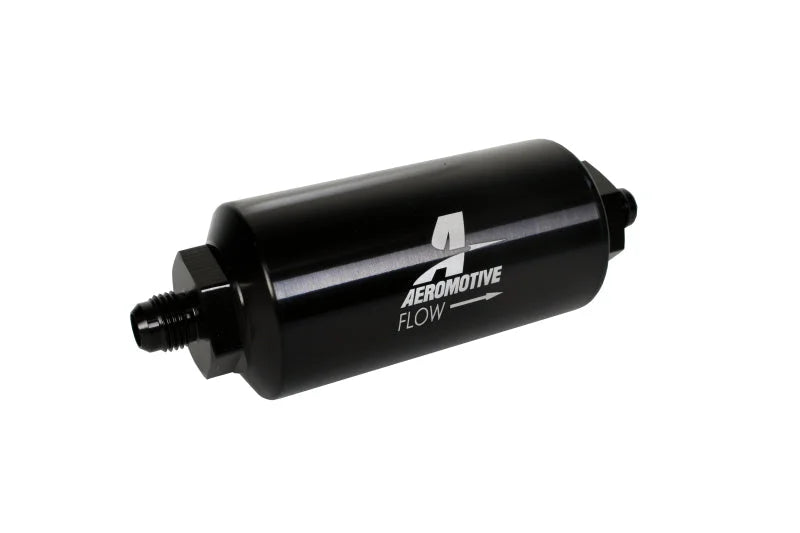 Aeromotive In-Line Filter - (AN-6 Male) 10 Micron Microglass Element Bright Dip Black Finish - Installation View