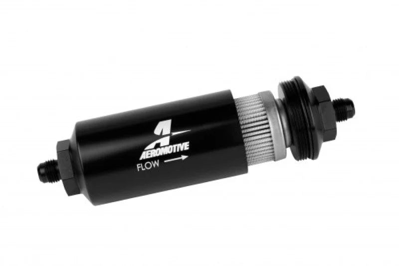 Aeromotive In-Line Filter - (AN-6 Male) 40 Micron Stainless Mesh Element Bright Dip Black Finish - Additional View 5