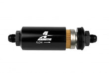 Load image into Gallery viewer, Aeromotive In-Line Filter - (AN -8 Male) 10 Micron Fabric Element Bright Dip Black Finish - Side View