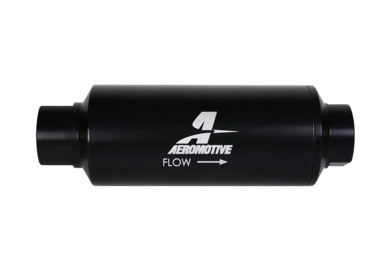 Aeromotive In-Line Marine Filter - AN-12 - 40 Micron SS Element - Black Hardcoat Finish - Back View