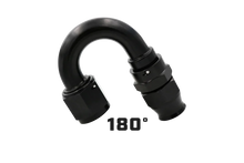 Load image into Gallery viewer, Aeromotive PTFE Hose End - AN-08 - 180 Deg - Black Anodized - Side View
