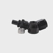 Load image into Gallery viewer, Aeromotive PTFE Hose End - AN-08 - 45 Deg - Black Anodized - Side View
