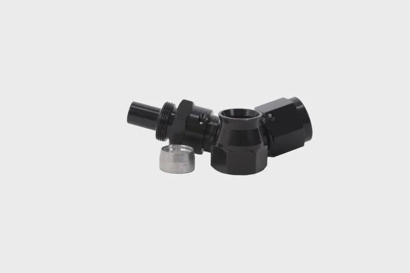 Aeromotive PTFE Hose End - AN-08 - 45 Deg - Black Anodized - Side View