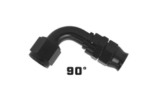 Load image into Gallery viewer, Aeromotive PTFE Hose End - AN-10 - 90 Deg - Black Anodized - Side View