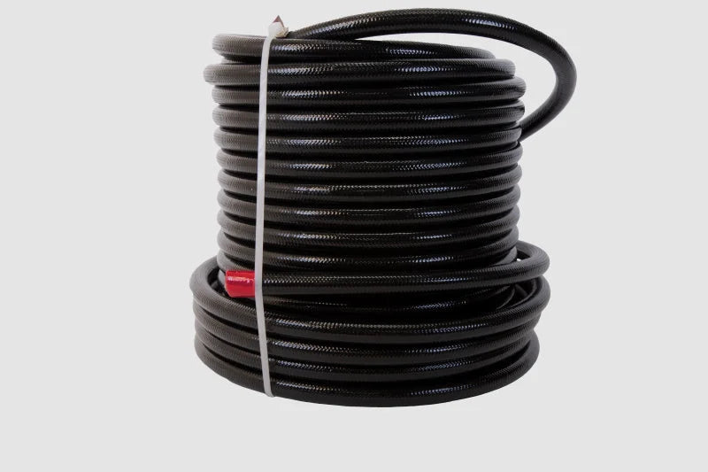 Aeromotive PTFE SS Braided Fuel Hose - Black Jacketed - AN-08 x 20ft - Side View