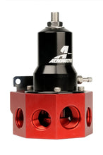 Load image into Gallery viewer, Aeromotive Regulator - 30-120 PSI - .500 Valve - 4x AN-08 and AN-10 inlets / AN-10 Bypass - Back View