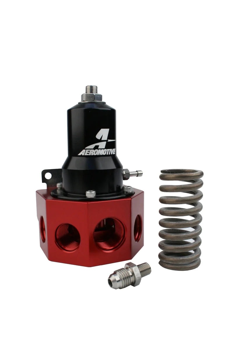 Aeromotive Regulator - 30-120 PSI - .500 Valve - 4x AN-08 and AN-10 inlets / AN-10 Bypass - Installation View