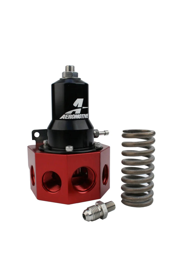 Aeromotive Regulator - 30-120 PSI - .500 Valve - 4x AN-08 and AN-10 inlets / AN-10 Bypass - Installation View
