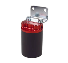Load image into Gallery viewer, Aeromotive SS Series Billet Canister Style Fuel Filter 12317 Anodized Black/Red - 10 Micron Fabric Element - Back View