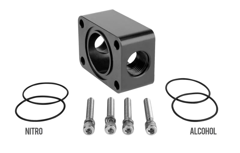 Aeromotive Spur Gear Pump Distribution Block - 2x AN-08 - Main Product View