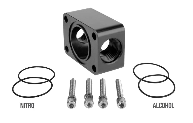 Aeromotive Spur Gear Pump Distribution Block - 2x AN-10 - Main Product View