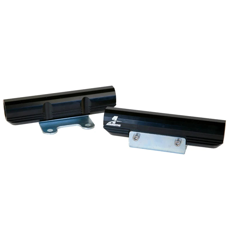 Aeromotive Top Feed Fuel Rails - Black fits 2004-2014 Subaru Impreza - Back View