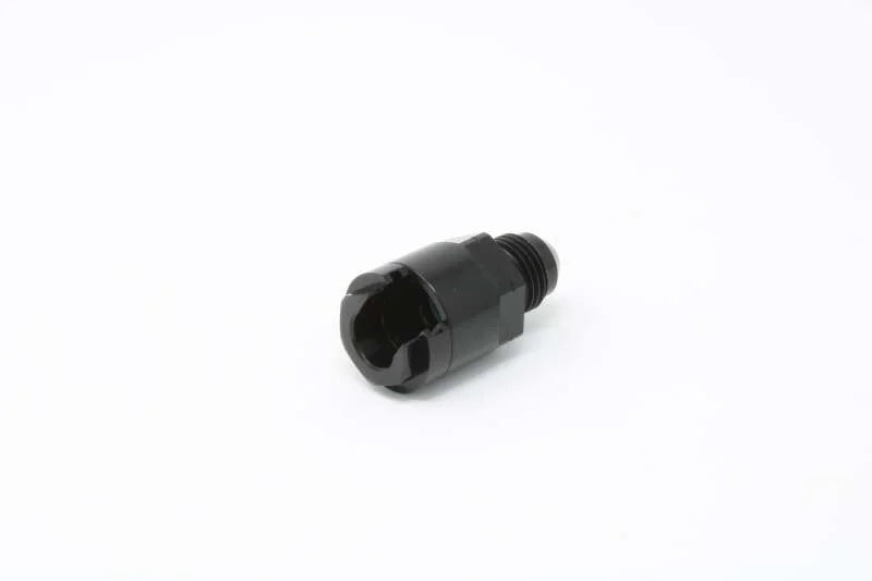 Aeromotive VaporWorx Fitting - GM 3/8in Female Quick Connect to AN-06 Male Adapter fits GM - Side View