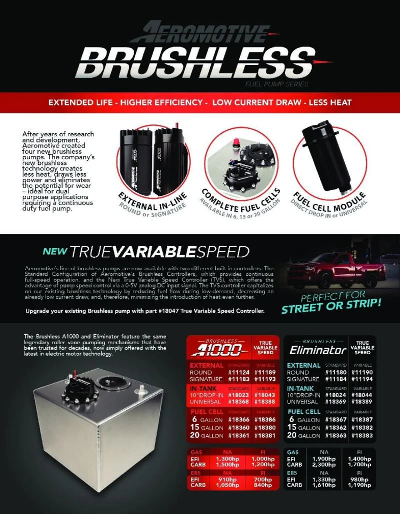 Aeromotive Variable Speed Controlled Fuel Pump - Round - In-line - Brushless Eliminator - Detail View