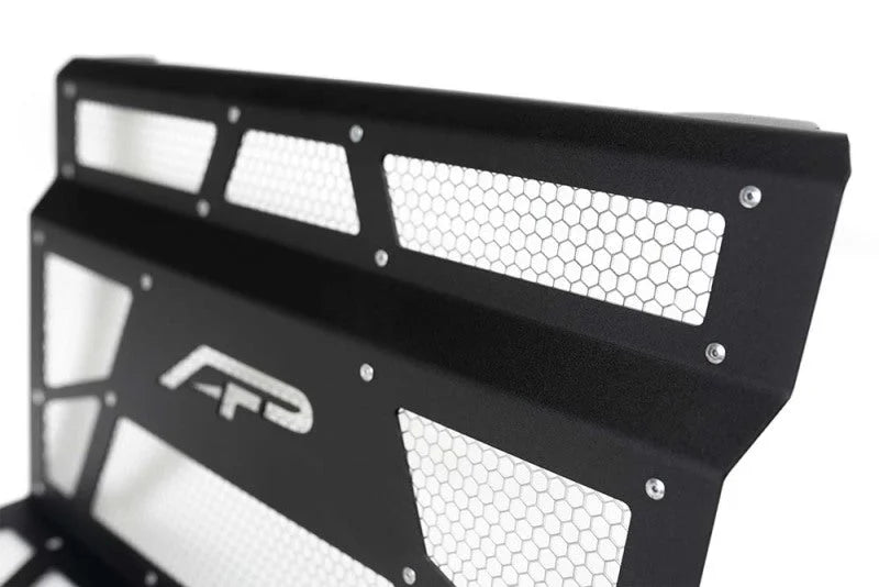 Agency Power 14-18 Polaris RZR XP 1000/XP Turbo Vented Engine Cover - Matte Black/Raw Alum. Mesh - Main Product View