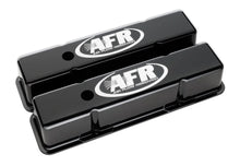 Load image into Gallery viewer, Air FLow Research Tall Alum Valve Cvr Black w/AFR Logo fits SBC