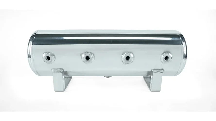 Air Lift 2.5 Gal. Polished Tank w/ Viair 444b Blk Compressor (Incl. Fittings & Mounting Hardware) - Side View