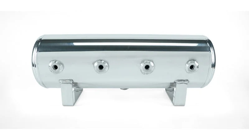Air Lift 2.5 Gal. Polished Tank w/ Viair 444b Blk Compressor (Incl. Fittings & Mounting Hardware) - Side View