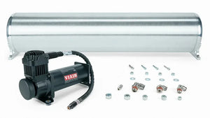 Air Lift 28in FLO Tank w/ Viair 444c Black Compressor (Incl. Fittings & Tank Mounting Hardware) - Main Product View