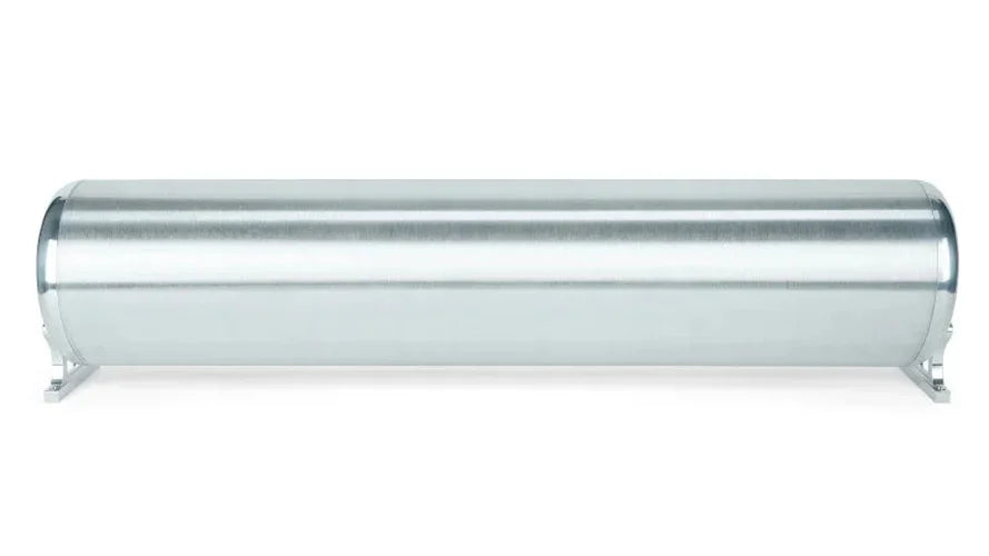 Air Lift 28in FLO Tank w/ Viair 444c Compressor (Incl. Fittings & Tank Mounting Hardware) - Side View