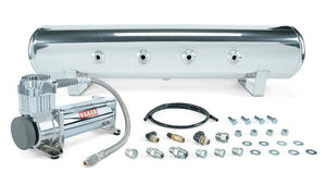 Air Lift 4 Gal. 7-Port Tank w/ Viair 444c Chrome Compressor (Incl. Fittings & Mounting Hardware) - Main Product View