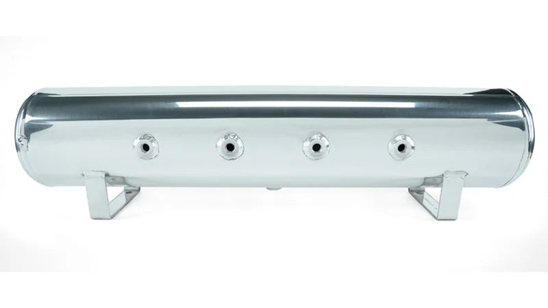 Air Lift 4 Gal. 7-Port Tank w/ Viair 444c Chrome Compressor (Incl. Fittings & Mounting Hardware) - Side View