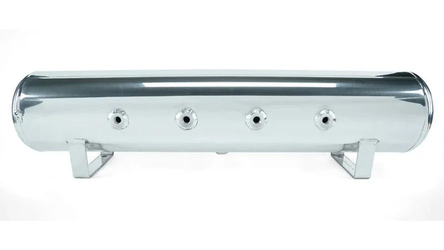 Air Lift 4 Gal. 7-Port Tank w/ Viair 444c Chrome Compressor (Incl. Fittings & Mounting Hardware) - Side View