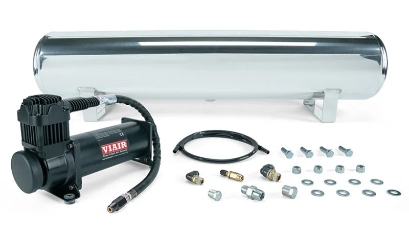 Air Lift 4 Gal. Polished Tank w/ Viair 444b Blk Compressor (Incl. Fittings & Mounting Hardware) - Main Product View
