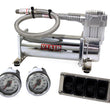 Load image into Gallery viewer, Air Lift 4-Way Manual Control System 100% Duty 1/4in Line 4 Gal. Tank. - Side View