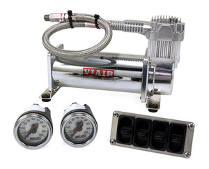 Air Lift 4-Way Manual Control System 100% Duty 1/4in Line 4 Gal. Tank. - Side View