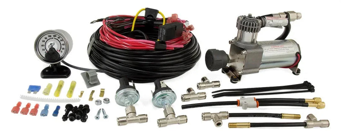 Air Lift Load Controller Dual Heavy Duty Compressor - Back View