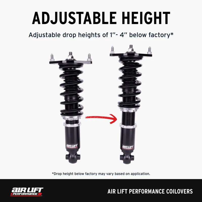 Air Lift Performance 05-14 Ford Mustang S197 Coilover Kit - Side View