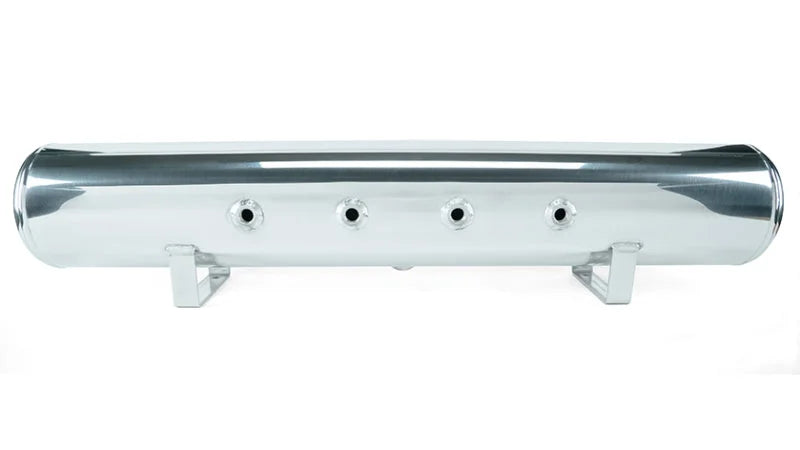 Air Lift Performance 5 Gal Polished Tank & VIAIR 444C Comp  - (No Mgmt System Included) - Side View