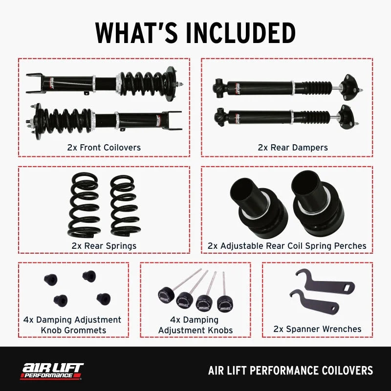 Air Lift Performance Coilover Kit fits 2013-2020 Lexus GS Series / 2016-2023 Lexus IS Series / 2015-2024 Lexus RC Series - Additional View ...