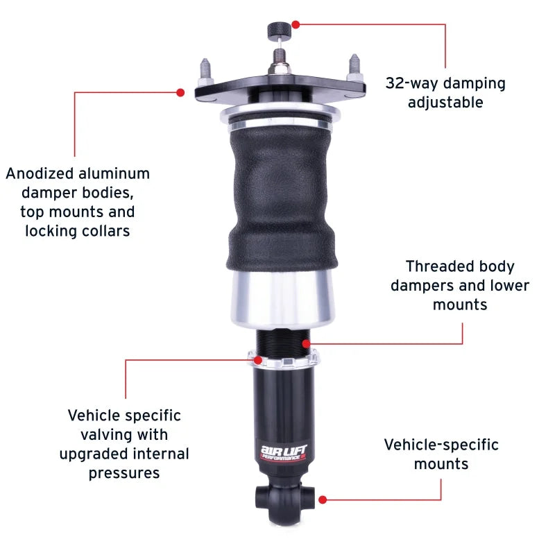 Air Lift Performance Rear Air Suspension Kit fits 2013-2016 Scion FR-S / 2012-2025 Subaru BRZ / 2008-2014 Impreza / 2012-2...