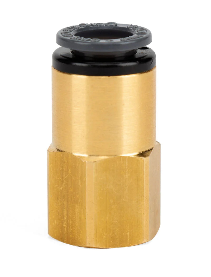 Air Lift Straight Female - 1/4in FNPT X 3/8in PTC - DOT - SMC# KV2F11-35 - Side View