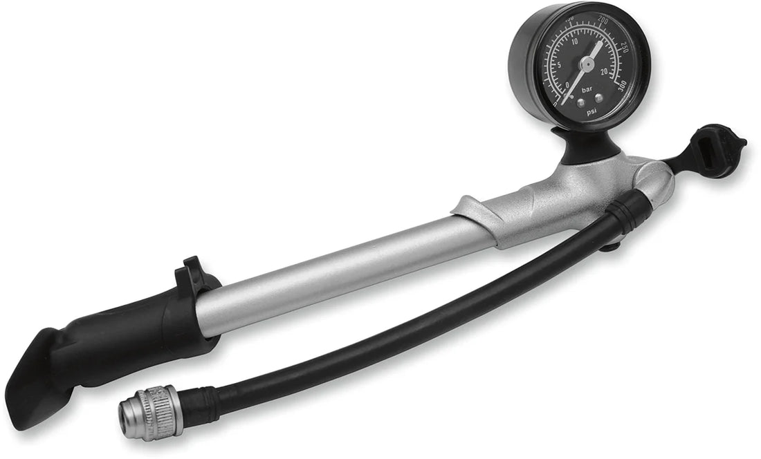 Air Pump with Gauge - 0-30 DragSpecialties 420032 - Side View