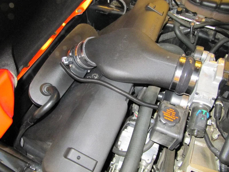 Airaid 01-04 Corvette C5 CAD Intake System w/ Tube (Dry / Red Media) - Side View