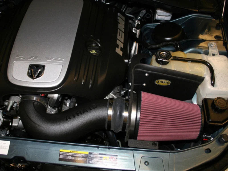 Airaid 06-10 Charger / 05-08 Magnum 5.7/6.1L Hemi CAD Intake System w/ Tube (Dry / Red Media) - Side View