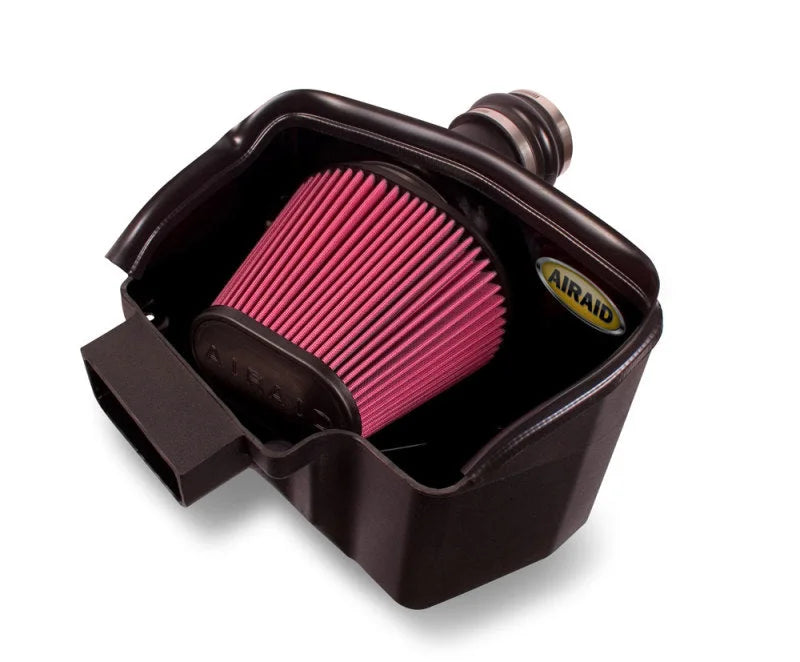 Airaid 10-13 Ford Taurus SHO/Flex 3.5L Turbo MXP Intake System w/ Tube (Oiled / Red Media) - Back View