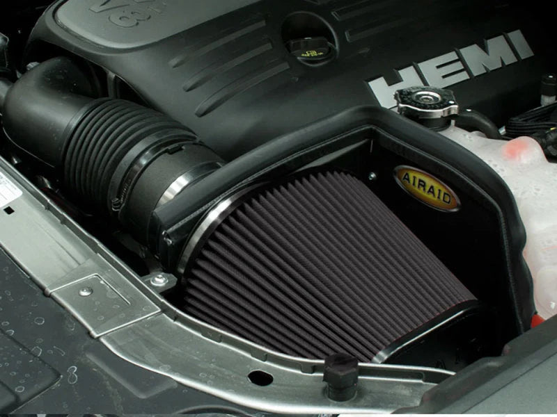 Airaid 11-13 Dodge Charger/Challenger 3.6/5.7/6.4L CAD Intake System w/o Tube (Dry / Black Media) - Side View