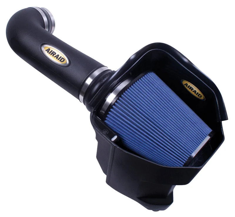 Airaid 11-14 Dodge Charger/Challenger MXP Intake System w/ Tube (Dry / Blue Media) - Side View