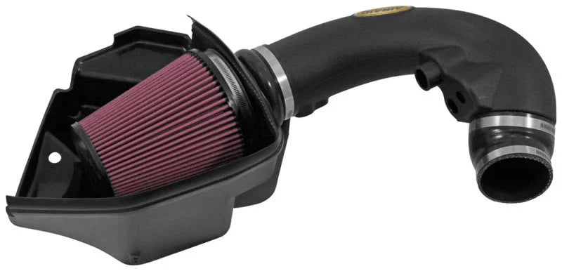 Airaid 12-13 Ford Mustang Boss 302 MXP Intake System w/ Tube (Oiled / Red Media) - Side View
